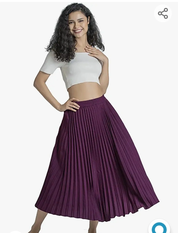 AASK Girl's|Women's Classic Stretchy All Time Trendy Pleated Skirt|Western Skirt |midi Skirt| plited Lehenga Wedding Ghaghra - L. XL. XXL