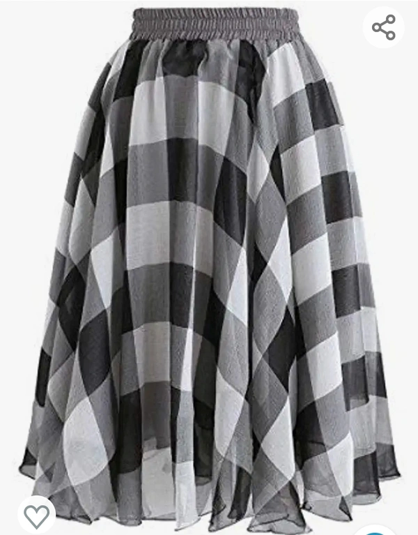 Massaya Checked White Black Short Skirt - L. XL. XXL