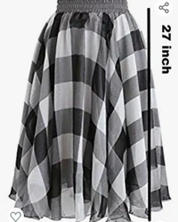 Massaya Checked White Black Short Skirt - L. XL. XXL