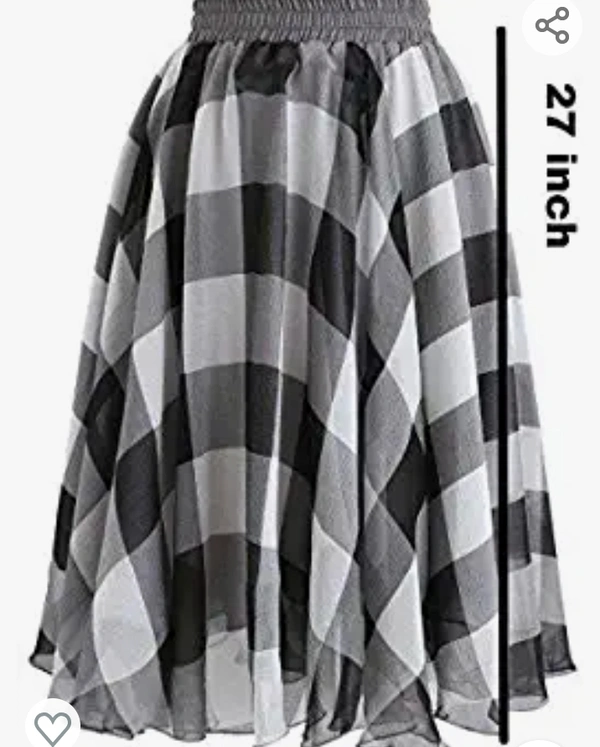 Massaya Checked White Black Short Skirt - L. XL. XXL