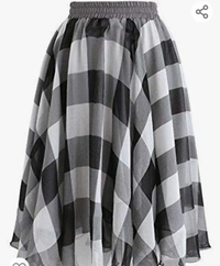Massaya Checked White Black Short Skirt - L. XL. XXL