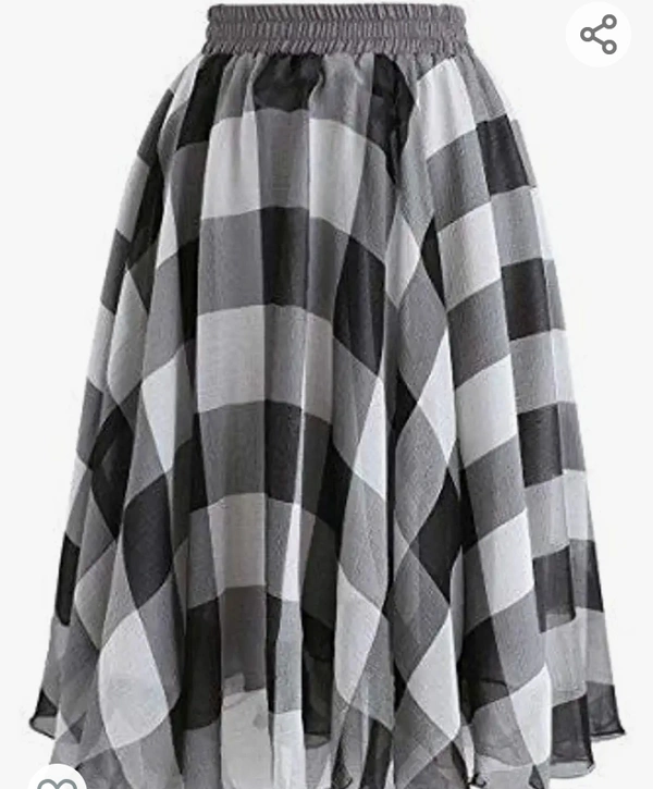 Massaya Checked White Black Short Skirt - L. XL. XXL