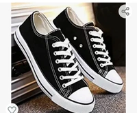 YSCROWD Men's Sneakers Fabric Casual Canvas Black Shoes - 5.6.7.8