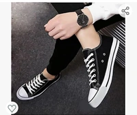 YSCROWD Men's Sneakers Fabric Casual Canvas Black Shoes - 5.6.7.8