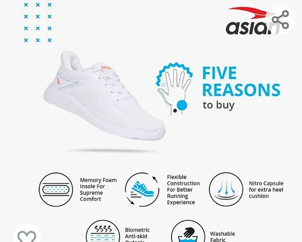 ASIAN Delta-20 Sports Running,Walking & Gym Shoes with Eva Sole Extra Jump Casual Sneaker Lightweight Shoes for Men's & Boy's - 6.7.8