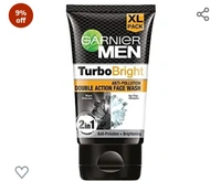 Garneir Garnier Men, Face Wash, Brightening & Anti-Pollution, TurboBright Double Action, 150 g