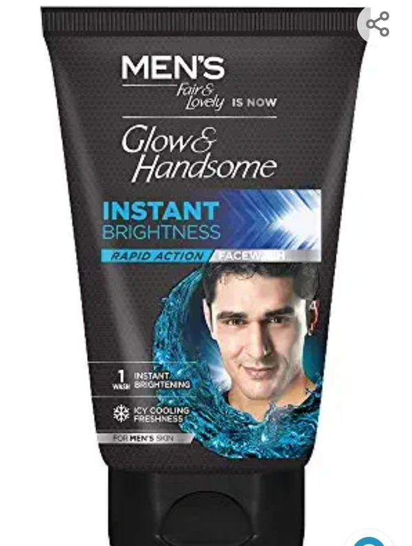 Glow Handsome  Glow & Handsome Instant Brightness Rapid Action Facewash, 100 g