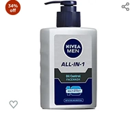 Nivia Men NIVEA Men Face Wash, Oil Control for 12hr Oil Control with 10x Vitamin C Effect, 150 ml34%off