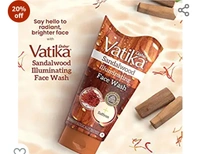 Dabur Vatika Sandalwood Illuminating Face Wash with Saffron |Dermatologically Tested|Paraben Free|Reduces Hyperpigmentation - 150ml