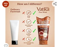 Dabur Vatika Sandalwood Illuminating Face Wash with Saffron |Dermatologically Tested|Paraben Free|Reduces Hyperpigmentation - 150ml