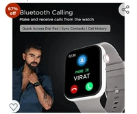 Fire Bolt Fire-Boltt Ring Pro Bluetooth Calling, 1.75” 320*385px High Res, IP68 & SpO2 Monitoring, Pin Code Locking & Split Screen Access, Built in Mic & Speaker for HD Calls, Silver Grey, Free Size