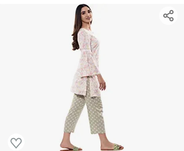 Gunnet GuneetGulnaar by Guneet Floral Printed Kurta Set for Women Latest | Crafted from Premium Cotton Fabric | Ethnic wear for Women - M. L. XL. XXL