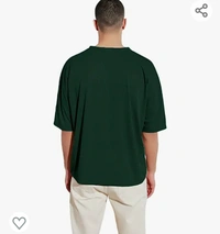 Notwild NOTWILD Men's Pure Cotton Oversized Round Neck Neon Color Drop Shoulder Plain Half Sleeve Loose Summer Boys Tshirt |Olive Color|