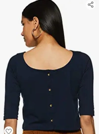 313Miss Chase Women's Green Half Sleeves Boat Neck With Scoob Back Button Deatiling Solid Crop Top - M. L. XL. XXL