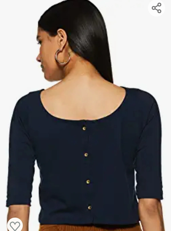 313Miss Chase Women's Green Half Sleeves Boat Neck With Scoob Back Button Deatiling Solid Crop Top - M. L. XL. XXL