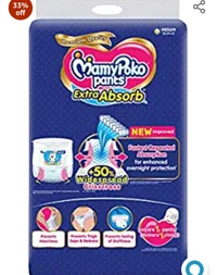 Mamypocko MamyPoko Pants Extra Absorb Diaper - Medium Size, Pack of  96 Diapers (M-96) for Kids