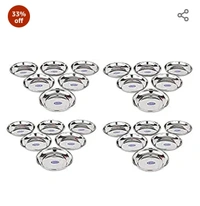 Sharda Meet Sharda Metals Stainless Steel Set of 24 Side Serving Fruit Dessert Plates.