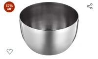 Amazon Brand - Solimo Sparkle Stainless Steel Bowl/Wati Set (6 pieces, 8cm dia), Silver