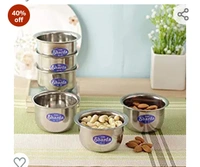 Sharda Meet Sharda Metals Set of 6 Stainless Steel Curry Soup Dessert Salad Serving Bowls Vati Katori for Kitchen & Dining