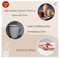 The Earth Store 'Grey Fizz' Coffee Mug Set of 6 Ceramic Mugs to Gift to Best Friend Tea Mugs Coffee Mugs Microwave Safe Coffee Mugs Ceramic Tea Cups (280 ml Each)57%off