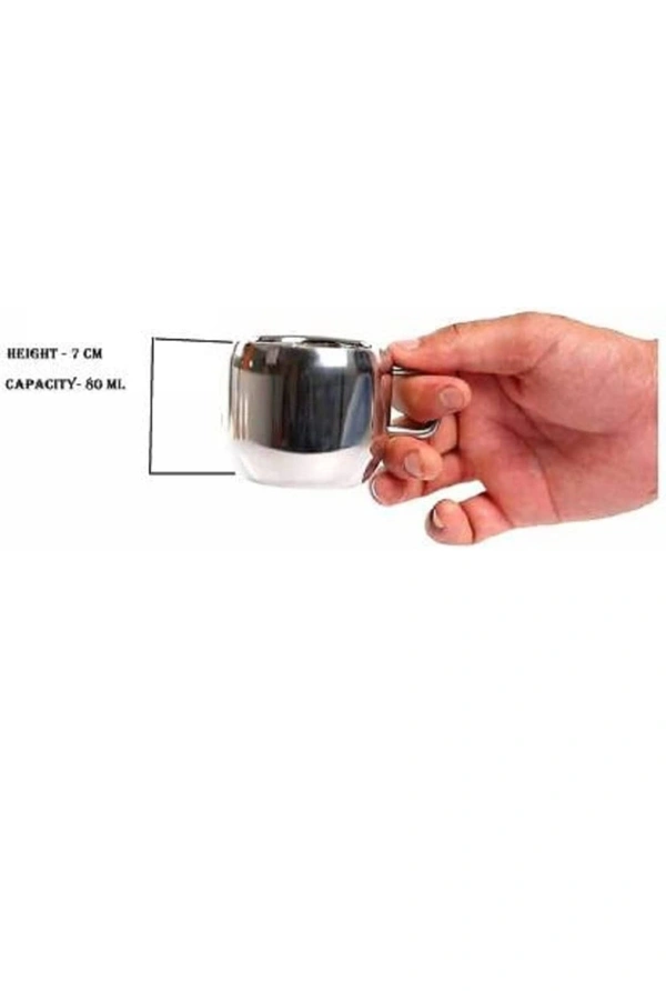 ATROCK Pack of 6 Stainless Steel Double Wall Royal Apple Tea & Coffee Cups| 100% Stainless Steel| Small Cute Cup Latest Stylish Design Cold Outside Hot Inside Apple Shape Set of 653%off