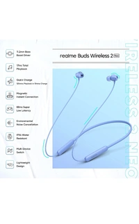 Realme realme Buds Wireless 2 Neo Bluetooth in Ear Earphones with Mic (Blue)