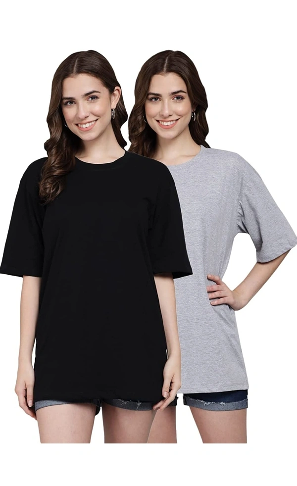 Fundy FUNDAY FASHION Cotton Half Sleeve Printed Oversized T-Shirt for Women/Girls - M. L. XL. 2XL
