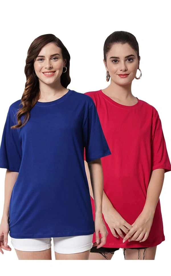 Fundy FUNDAY FASHION Cotton Half Sleeve Printed Oversized T-Shirt for Women/Girls - M. L. XL. 2XL