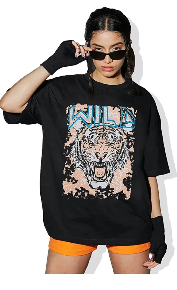 Leotude LEOTUDE Oversized Cotton Blend Half Sleeve Womens T-Shirts - M. L. XL. 2XL