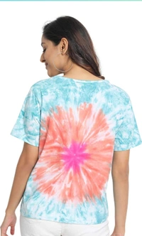 Junebury JUNEBERRY® Tie Dye Regular Fit Half Sleeves T-Shirts for Women/Girls - M. L. XL. XXL