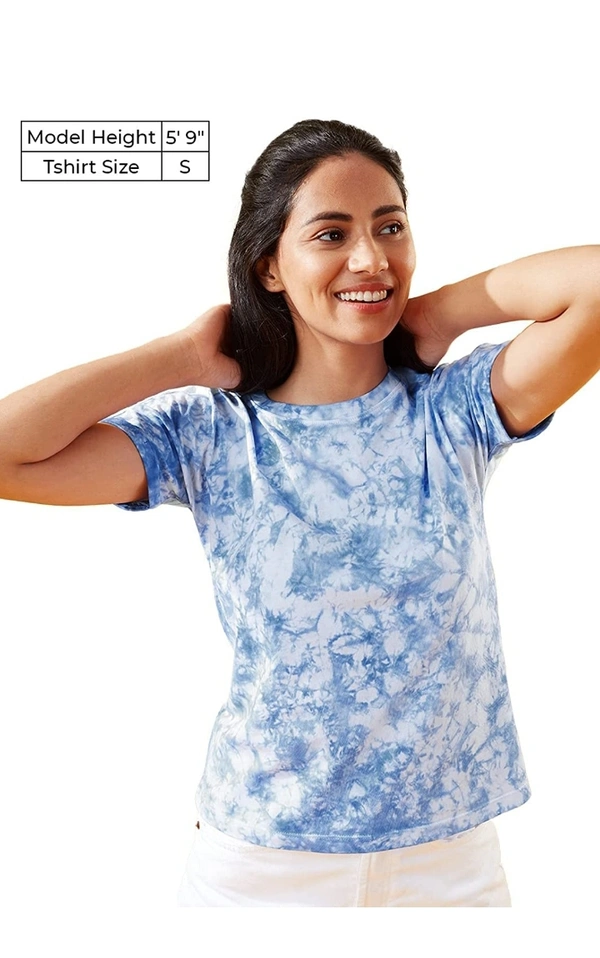 The Shouled The Souled Store Tie-Dye: Hue Away Womens and Girls Solid Cotton Dolman Sleeve T-Shirts Multi-Colored - M. L. XL. XXL