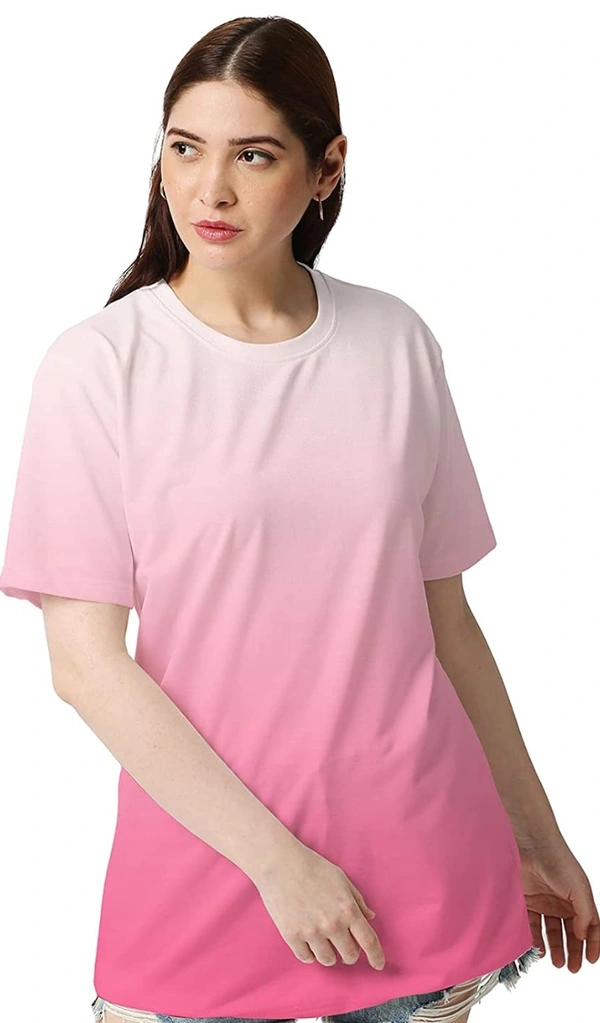Weare Young  Wear Your Opinion Women's Ombre Style Oversize Loose Fit Tshirt - M. L. XL. 2XL