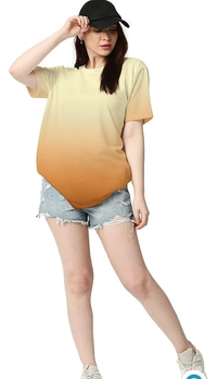 Wear Your Opinion Women's Ombre Style Oversize Loose Fit Tshirt - M. L. XL. 2XL