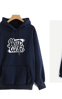 More An More More & More Unisex-Adult Cotton Hooded Neck Stay Wild Printed Hoodie - M. L. XL. 2XL. 3XL