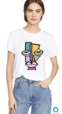 Vlam VLAM Graphic Printed FaceArt Round Neck Tshirt for Women - M. L. XL. 2XL