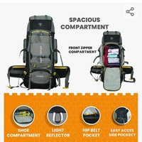 Trawco TRAWOC 80L Travel Backpack for Outdoor Sport Camp Hiking Trekking Bag Camping Rucksack HK007 (Grey) 1 Year Warranty