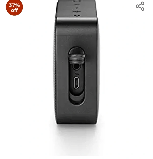 JBL Go 2, Wireless Portable Bluetooth Speaker with Mic, JBL Signature Sound, Vibrant Color Options with IPX7 Waterproof & AUX (Black)