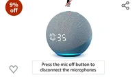 Alexa  Echo Dot (4th Gen, 2020 release) with clock | Next generation smart speaker with powerful bass, LED display and Alexa (Blue)Amazon'sChoicefor "