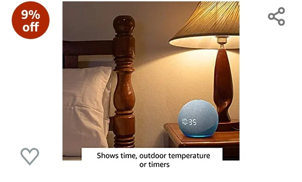 Alexa  Echo Dot (4th Gen, 2020 release) with clock | Next generation smart speaker with powerful bass, LED display and Alexa (Blue)Amazon'sChoicefor "