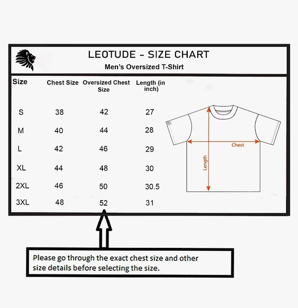 399LEOTUDE Cotton Blend Half Sleeve Printed Oversized T-Shirts for Men
