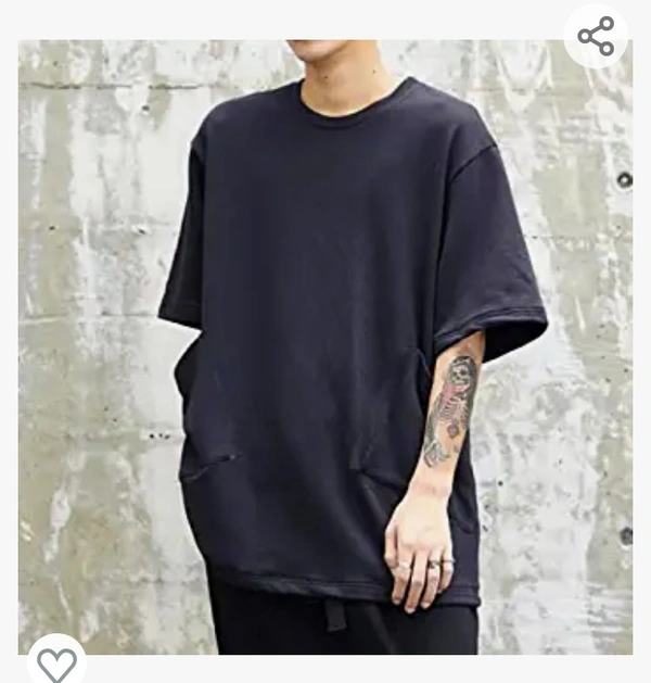 YCC YOUNGCASH Black Oversize Front Tow Pocket Hip hop Oversize t Shirts for Men Stylish
