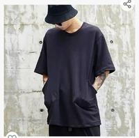 YCC YOUNGCASH Black Oversize Front Tow Pocket Hip hop Oversize t Shirts for Men Stylish