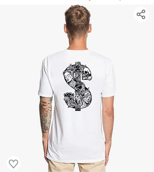 VLAM Unisex Slim Fit Dollar Design Casual Style T-Shirt