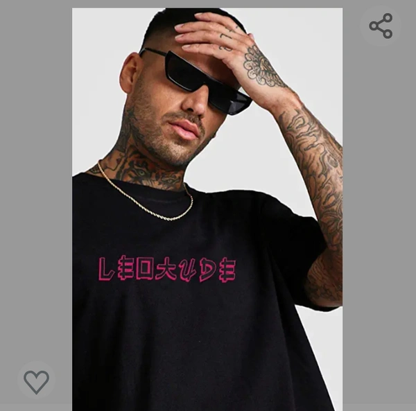 Leotude LEOTUDE Cotton Blend Half Sleeve Back Print Oversized T-Shirts for Men