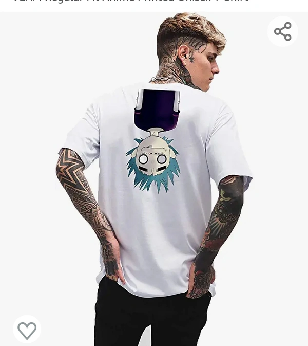 VLAM Regular Fit Anime Printed Unisex T-Shirt