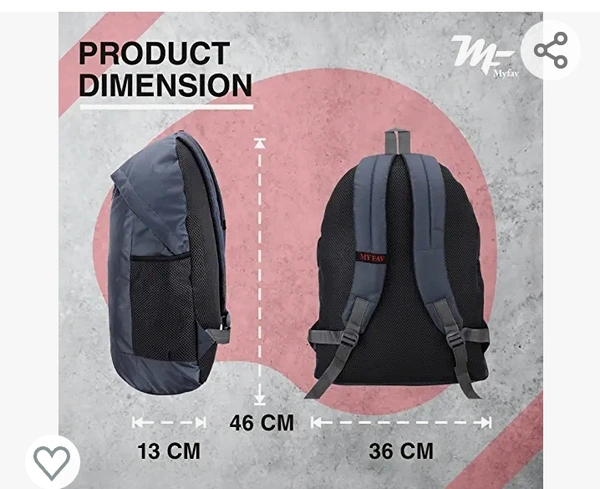 Sky My Fav 25 L Grey Laptop Backpack for Men Women / 