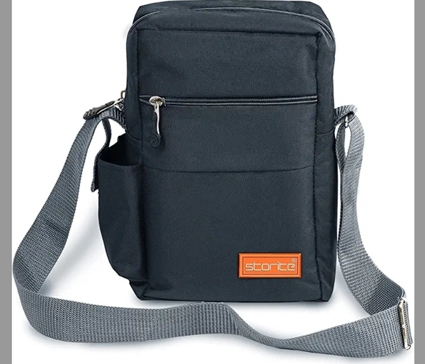 Storite Stylish Padded Small Nylon Sling Cross Body Travel Office Business Messenger Bag for Men Women (25x16x7.5cm) (Dark Grey)Amazon'sChoicefor "