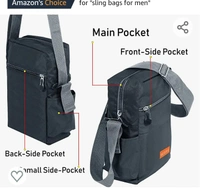 Storite Stylish Padded Small Nylon Sling Cross Body Travel Office Business Messenger Bag for Men Women (25x16x7.5cm) (Dark Grey)Amazon'sChoicefor "