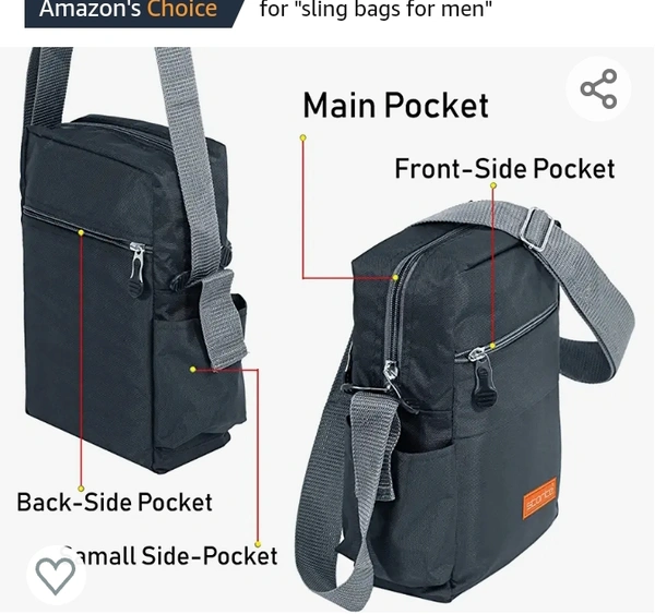 Storite Stylish Padded Small Nylon Sling Cross Body Travel Office Business Messenger Bag for Men Women (25x16x7.5cm) (Dark Grey)Amazon'sChoicefor "