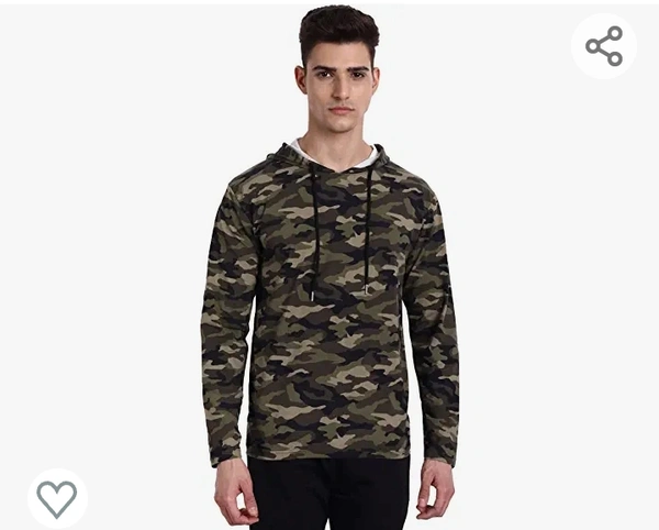 PeppyZone Peppyzone Men's Camouflage Hooded T-Shirt for Men - M. L. XL. XXL